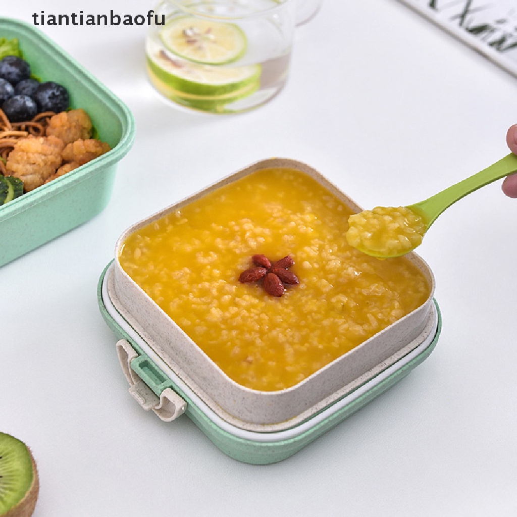 Kotak Makan Siang Bento Mini Lapis Ganda Bentuk Bulat Desain Hewan Gaya Jepang Untuk Anak