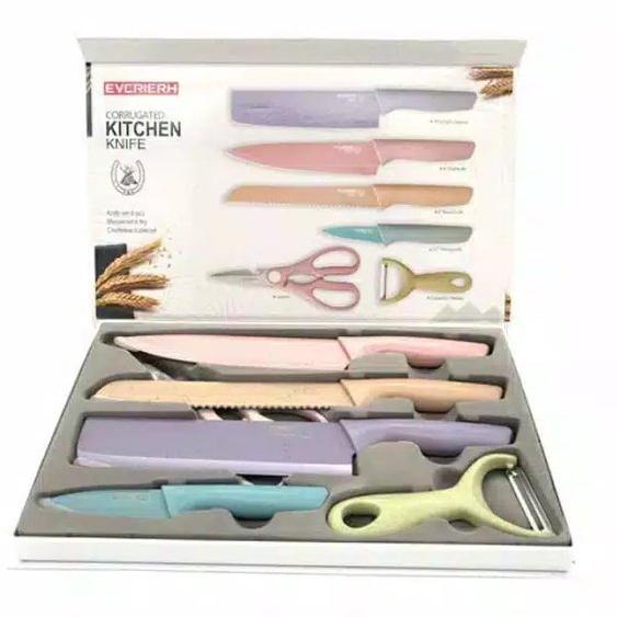 Set 6IN1 Stainless Dilapis Keramik Anti Lengket / Peralatan Masak  keramik P9W0