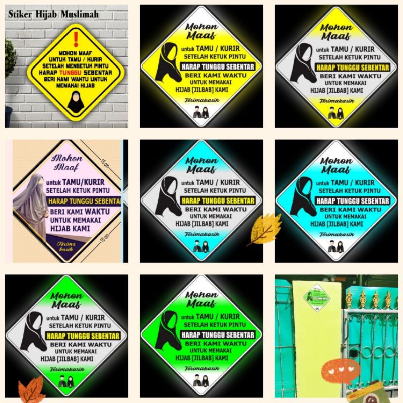 Stiker Pintu Mohon Tunggu Untuk Tamu & Kurir Kertas Vynil Waterproof