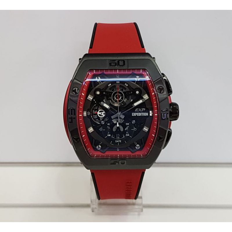 Jam Tangan Expedition E6800 M Rubber Black / Red Original