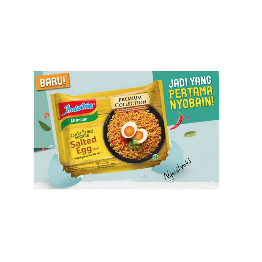 Indomie Salted Egg - Indomie Mi Keriting Goreng Rasa Telur Asin