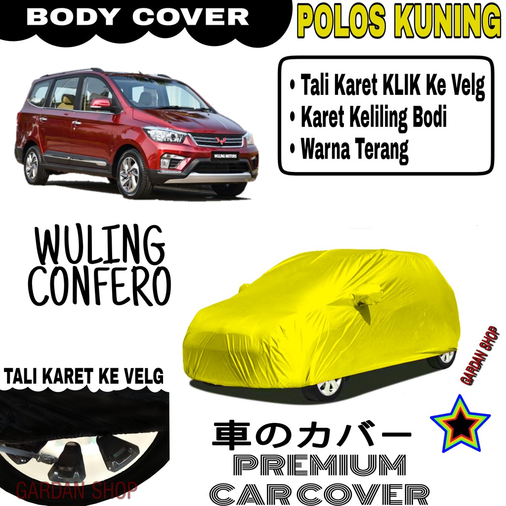 Sarung Mobil WULING CONFERO Polos KUNING Body Cover Penutup Body Confero PREMIUM Kuning