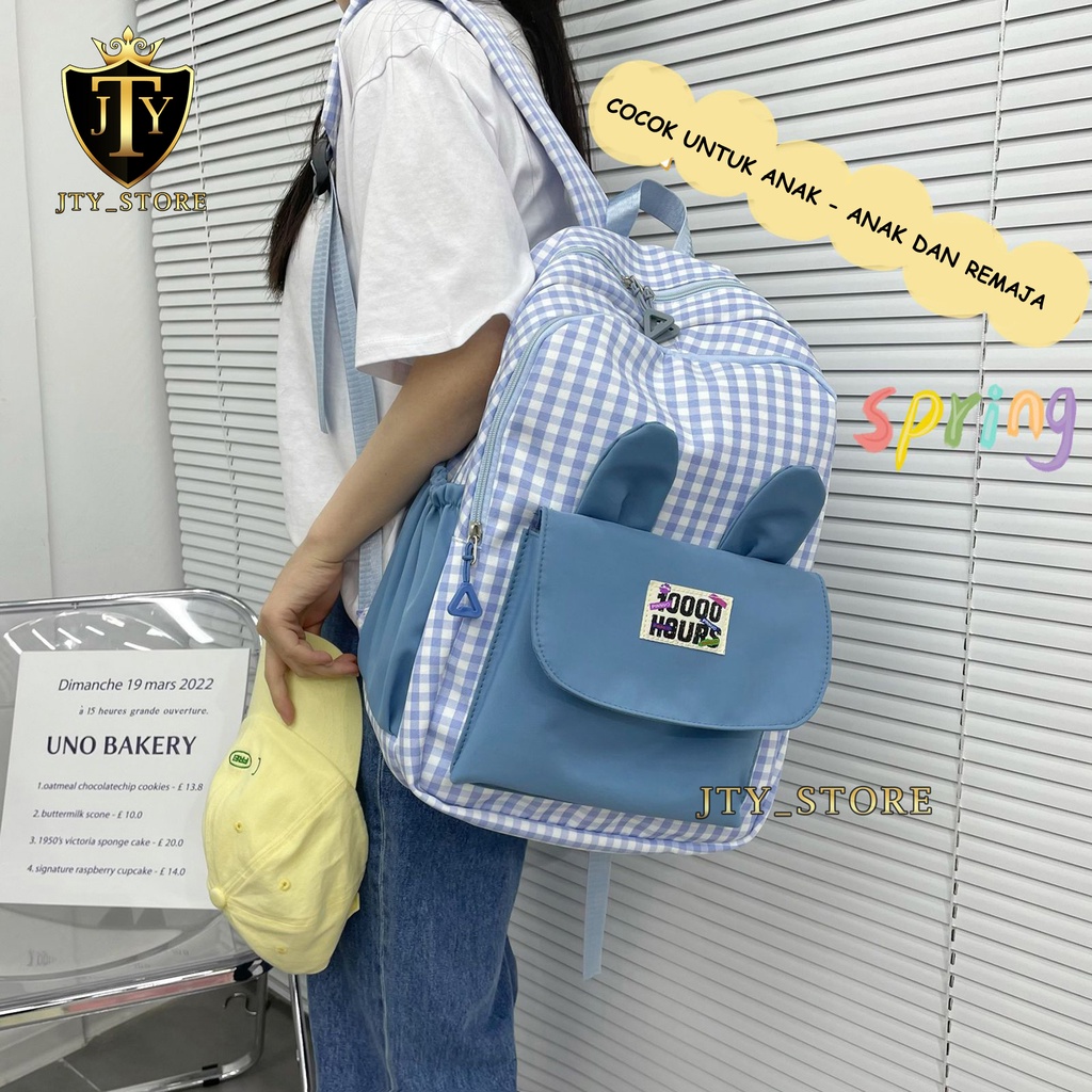 Tas Anak Perempuan Tas Ransel Gendong Anak Sekolah  SD SMP SMA Backpack Korea Fashion - 215