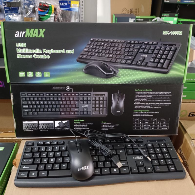 Airmax MK-1000M Multimedia Keyboard + Mouse Combo