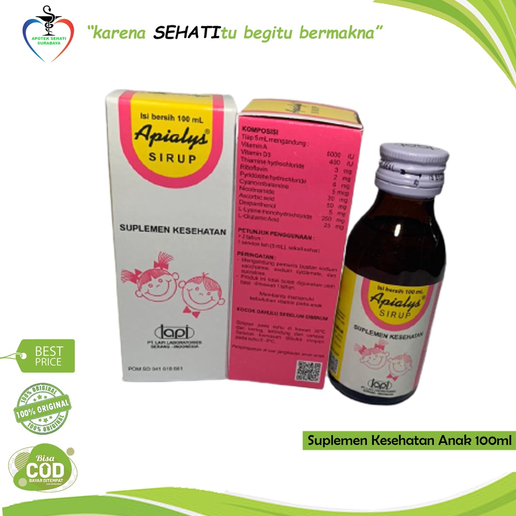 Apialys Syrup 100 ml Suplemen Kesehatan Anak Multivitamin