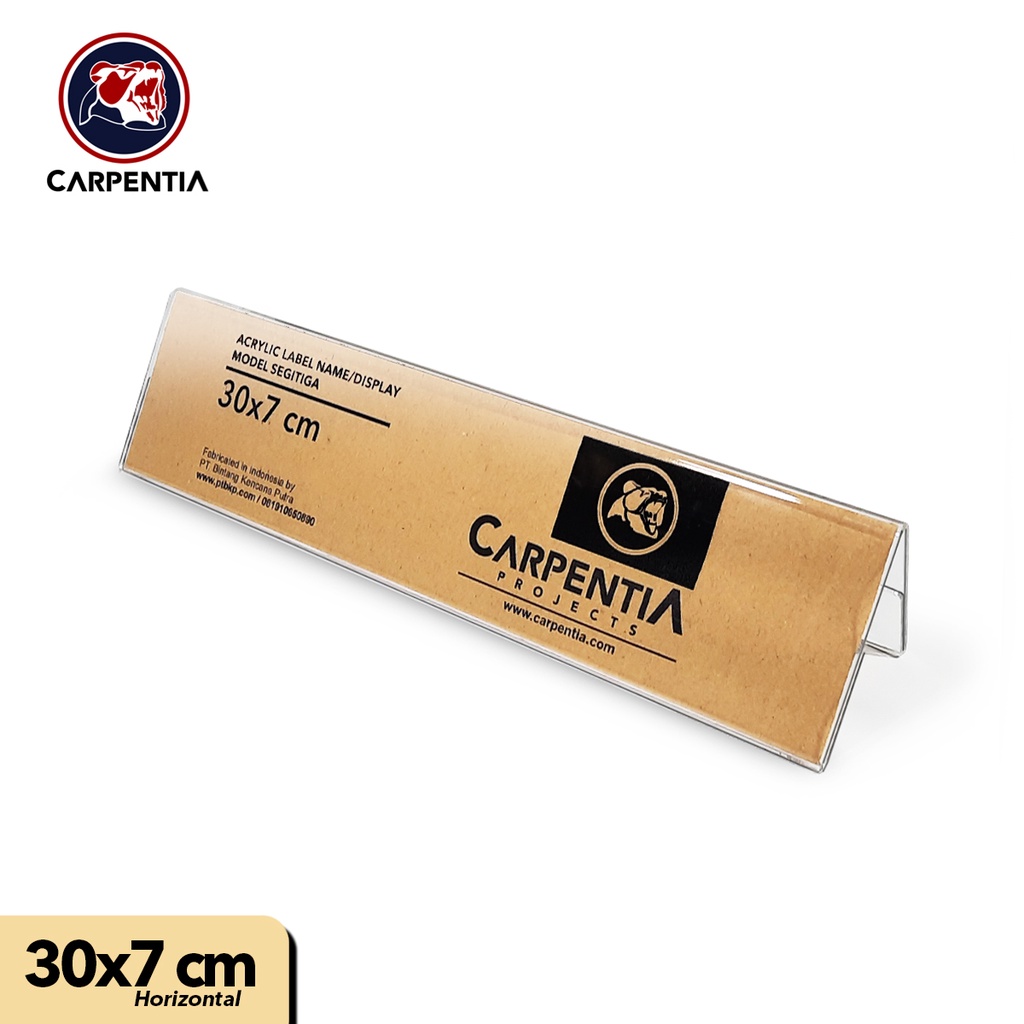 

Carpentia Acrylic Name/Label Display Nama/Standing/Price Tag Akrilik uk. 30x7 cm