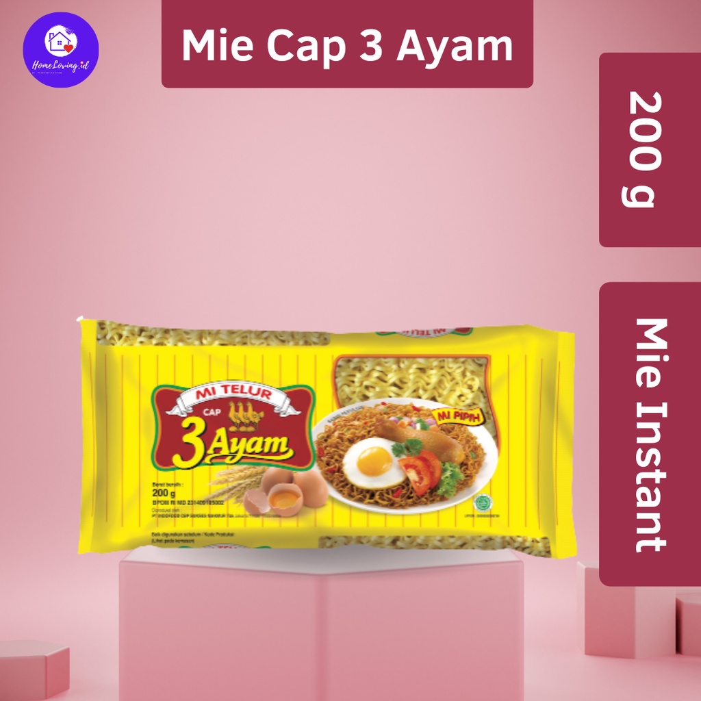 

MIE TELUR CAP 3 AYAM 200 GRAM | MIE INSTANT