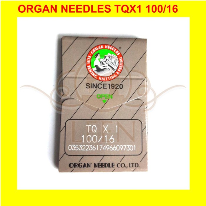 Jarum ORGAN Needles TQx1 16 Ori Japan TQ X 1 Mesin Pasang Kancing LEEN