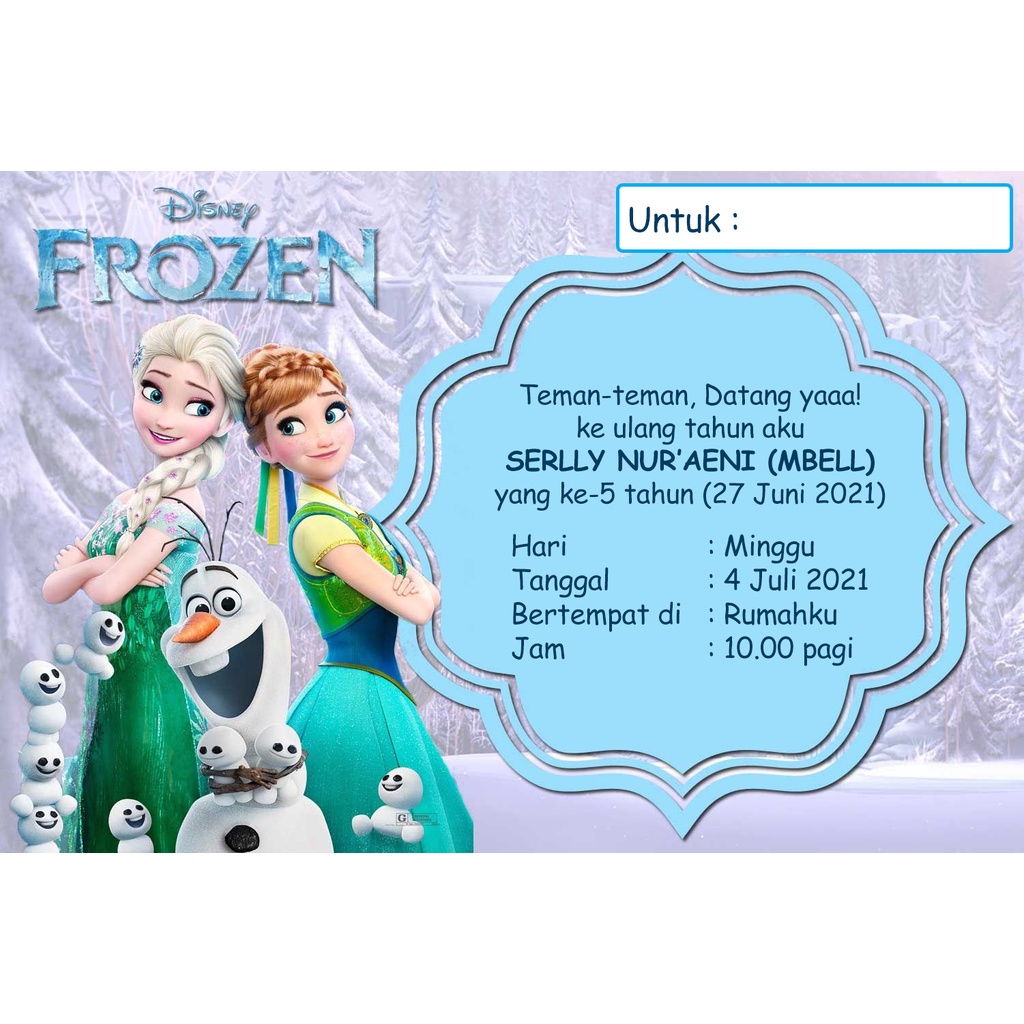 Jual Kartu Undangan Ulang Tahun (FROZEN) | Shopee Indonesia