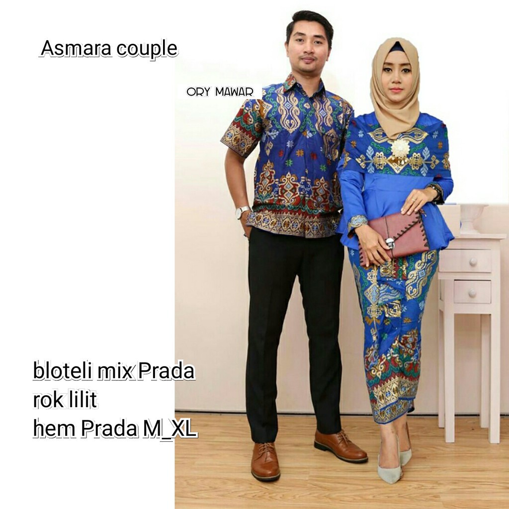 Sarimbit Batik Anggun Couple Asmara kemben - Warna Merah, Tosca, Late, Biru, Kuning - M L XL