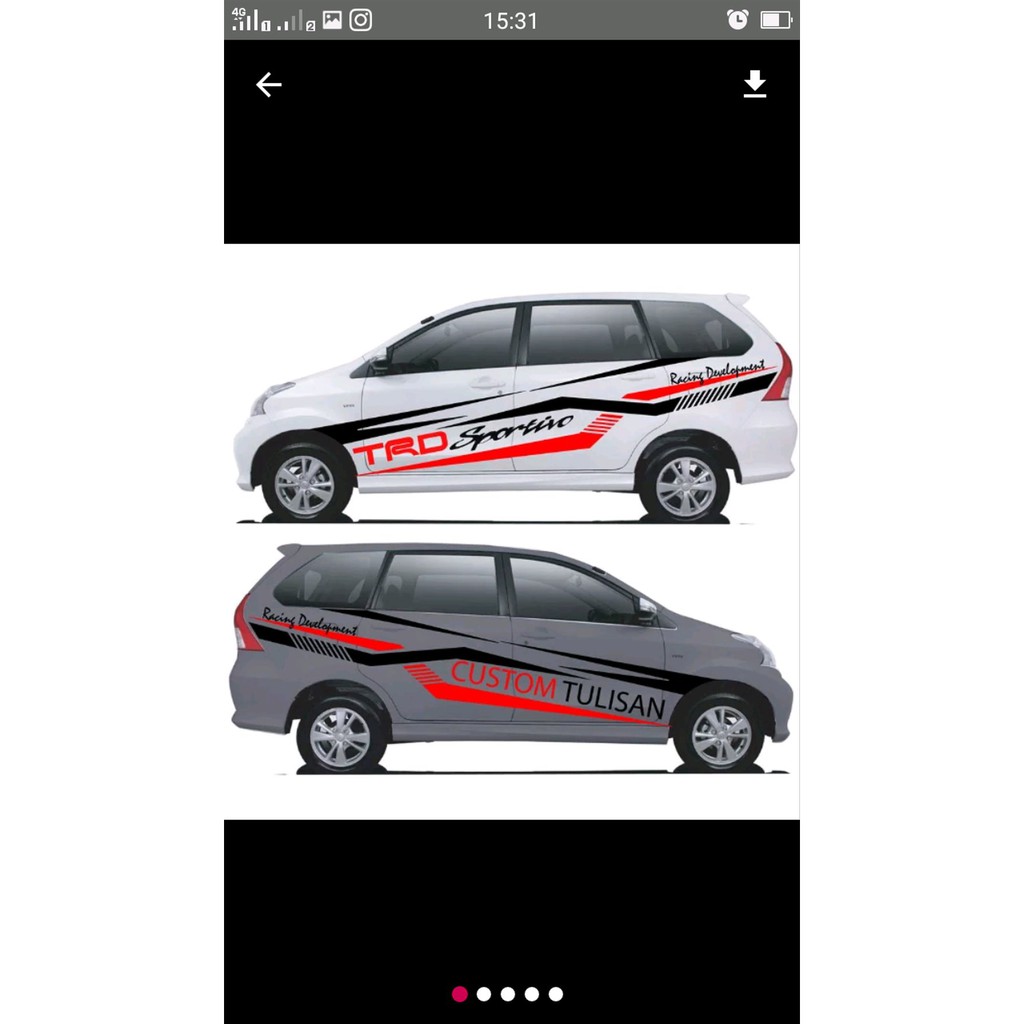 Cutting Sticker Striping Mobil Racing Mpv Avanza Xenia Grand Livina Nissan Toyota Daihatsu Honda Shopee Indonesia