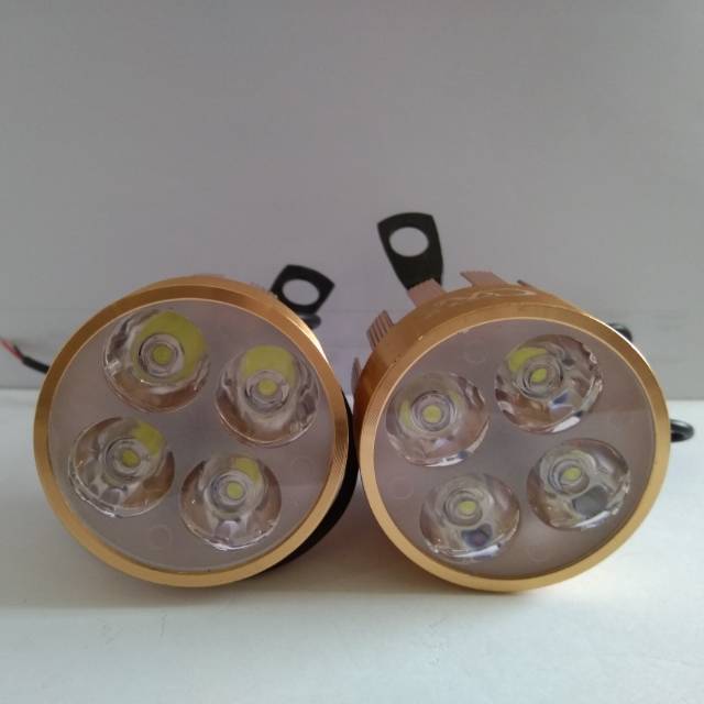 Lampu Utama LED CREE 4 Mata Motor Mobil Socket H4 CR7