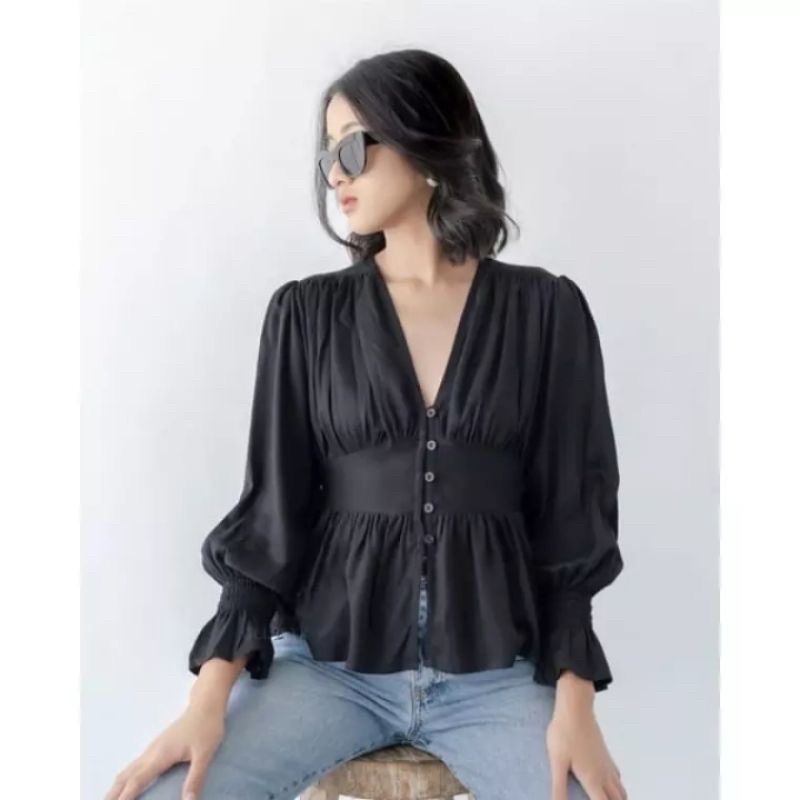 BEFAST - ZRD OOTD Wanita Blouse DHIMA / MERCY TOP BLOUSE / Blouse Keluaran Terbaru / Blouse Formal / Blouse Casual / Blouse Lengan Panjang / Blouse Trendy Terlaris