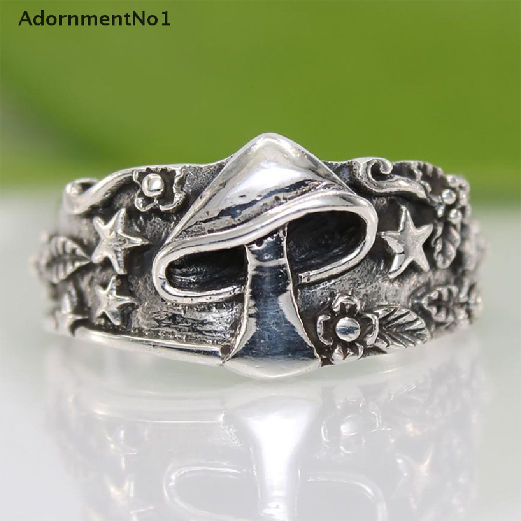 (AdornmentNo1) Cincin Motif Bunga / Bintang Gaya Vintage Retro Untuk Pria / Wanita