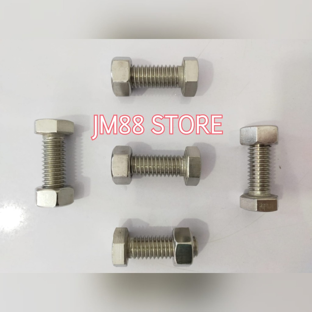 Baut stainless steel / baut mur hexagon stainless steel / baut hex stainless steel