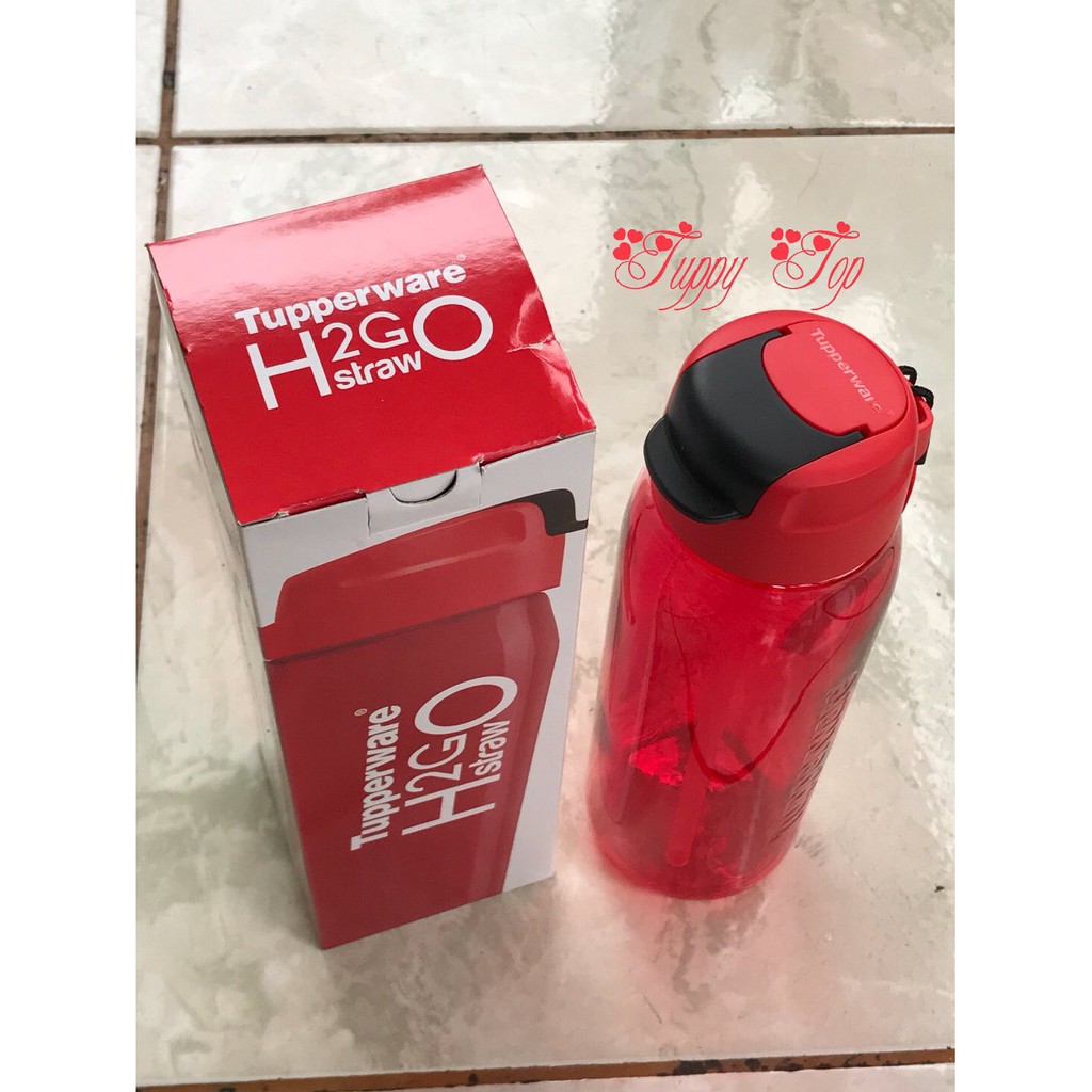 H2Go with Straw Red MERAH  Berkualitas