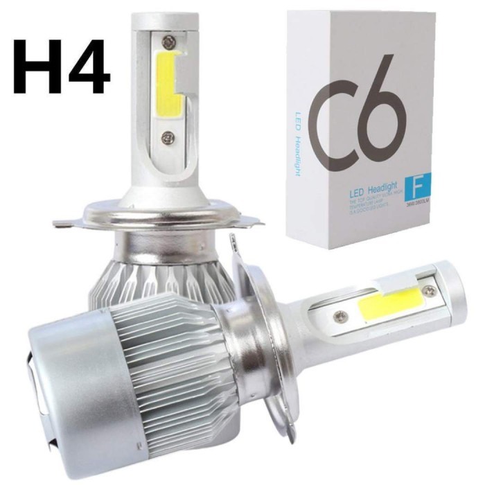 CUCI GUDANG LAMPU C6 LED 36W COB MOBIL MOTOR SOCKET H4 ADN.IN