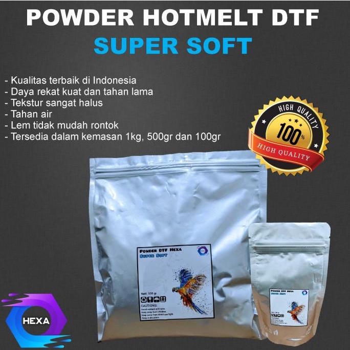 

---Terbartu--- Bubuk DTF / Serbuk DTF / Powder DTF Hotmelt Super Soft Hexa 1kg