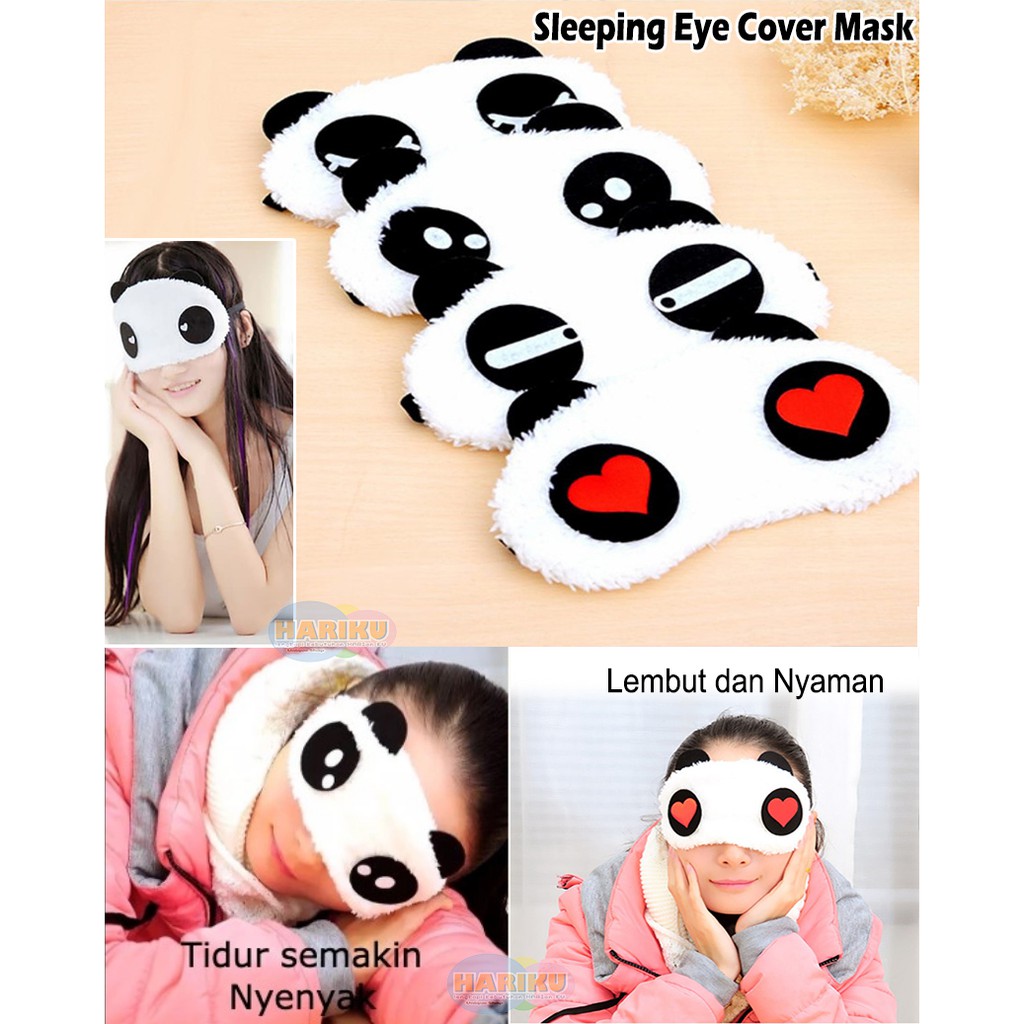 Penutup Mata Tidur Karakter Panda / Kacamata Tidur Bando Tidur / Sleeping Eye Mask Cover - X377