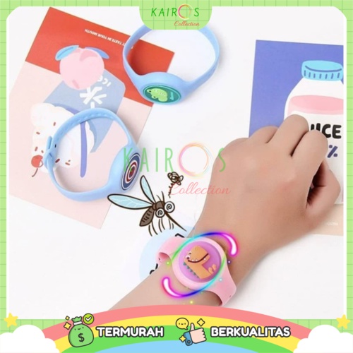 Gelang anti nyamuk anak karakter - Jam tangan mosquito lampu led