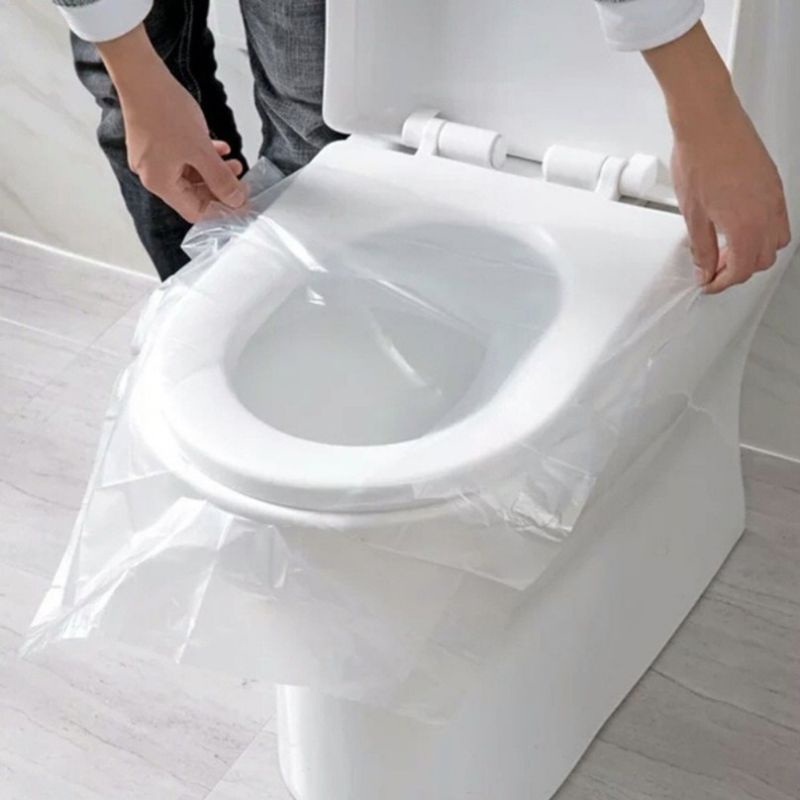 Alas Duduk Kloset Travel WC Umum Disposable Seat Cover Plastik Toilet Duduk Alas Plastik Closet Toilet Seat Cover