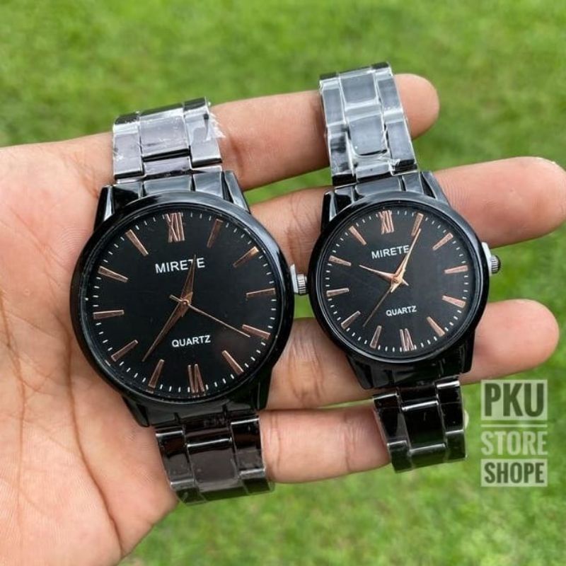 Jam Tangan Mirete Couple Murah COD Analog Pria Wanita Rantai Stainles Stell / Kasual Sporty | Jam Tangan Wanita | Water Resistance | Free Batrai Cadangan | JAM Couple