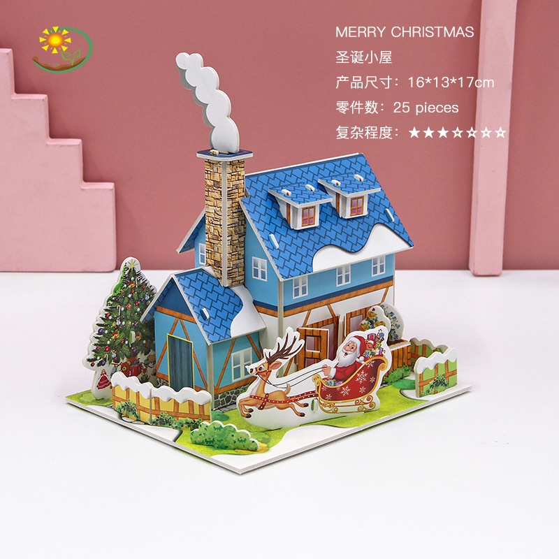 Puzzle 3D DIY Motif Castle Bahan Foam Dan Paper Mainan Education Untuk Anak
