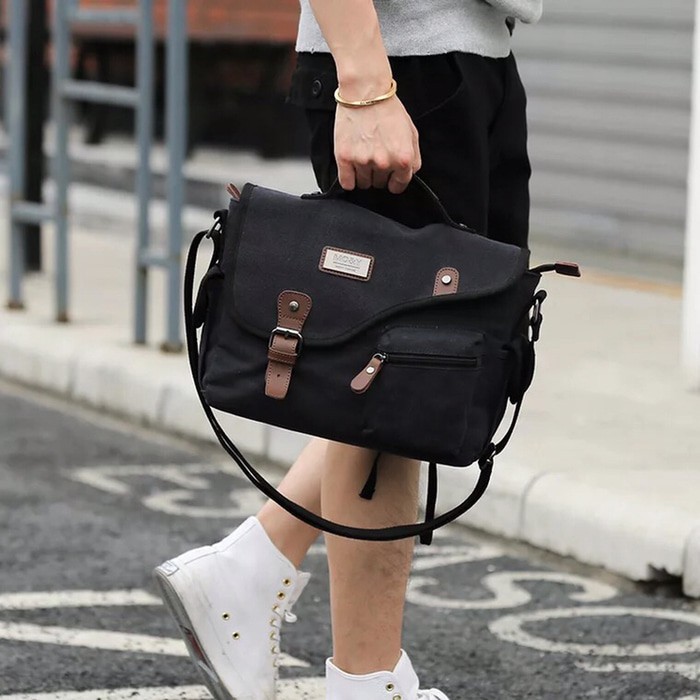 Tas Selempang Pria | Tas Slempang Canvas Sling Bag import MO&Y 1423
