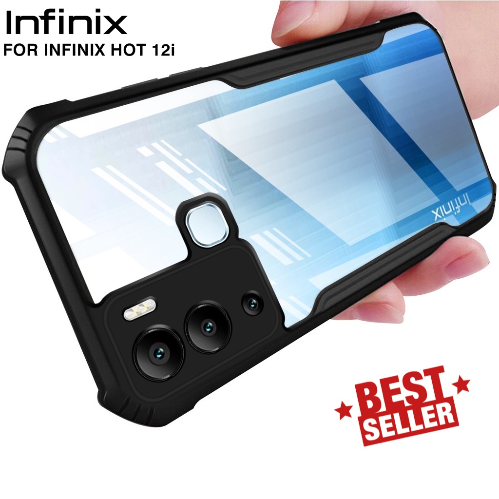 PROMO Case Infinix Hot 12i Case Fusion Armor Transparant Premium Casing Hot 12i