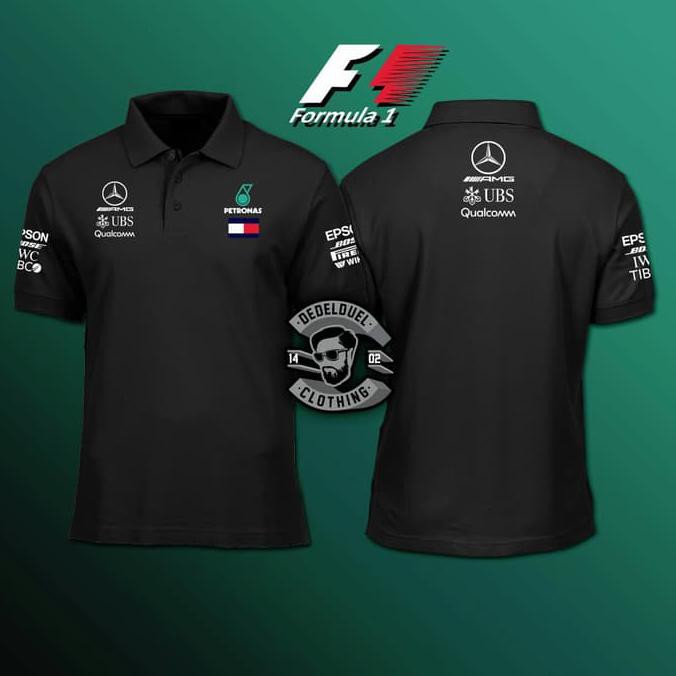 Diskon kaos Polo kerah BIG SIZE F 1 FORMULA 1 MERCEDES BENZ PROMO