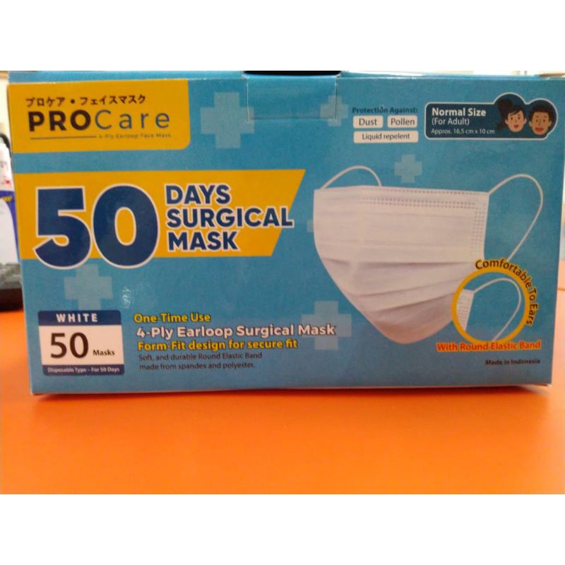 Masker Procare 4 Ply Face Mask Earloop