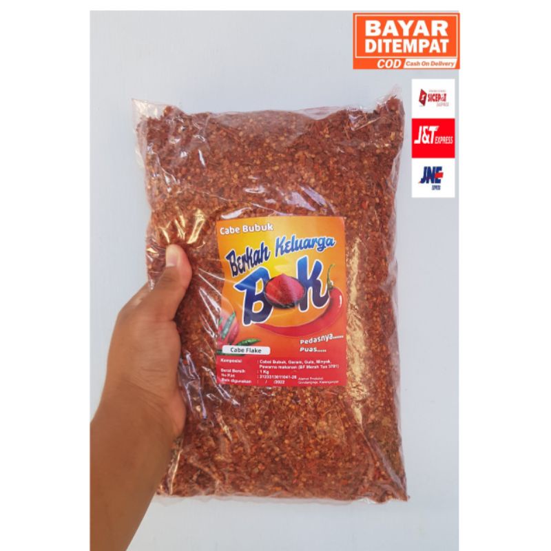 

(Grosir) CABE BUBUK KASAR FLAKE 1 KG CHILI FLAKES CABE KERING BUBUK PEDAS