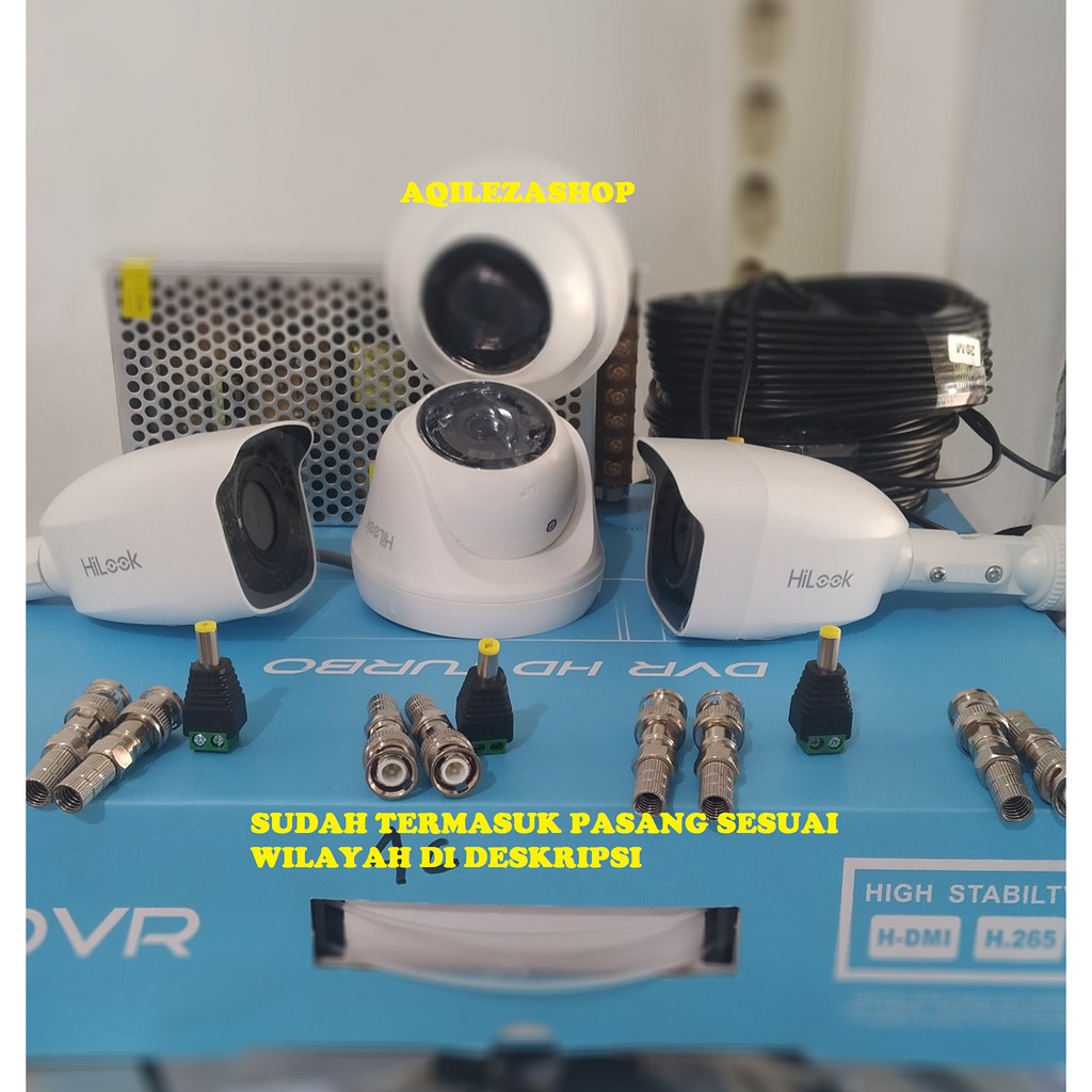 PAKET CCTV 4 CHANNEL KAMERA CAMERA HILOOK 1080P TERMASUK PASANG