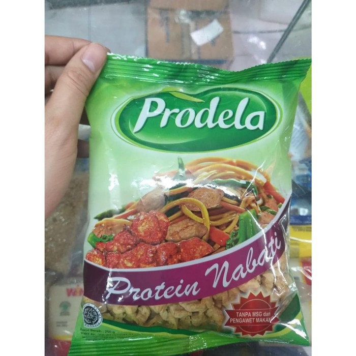 PRODELA 250gr protein nabati vegetarian mirip daging mie ayam nomsg