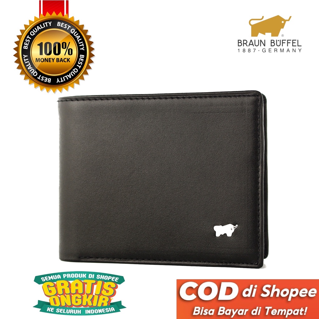 TOKOKOE - Dompet Pria model Tidur bahan Kulit Premium Dompet Lipat - BB 5211 Black