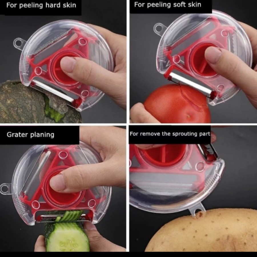 Pisau peeler 3 in 1 alat pengupas buah sayur dapur kitchen timun kupas