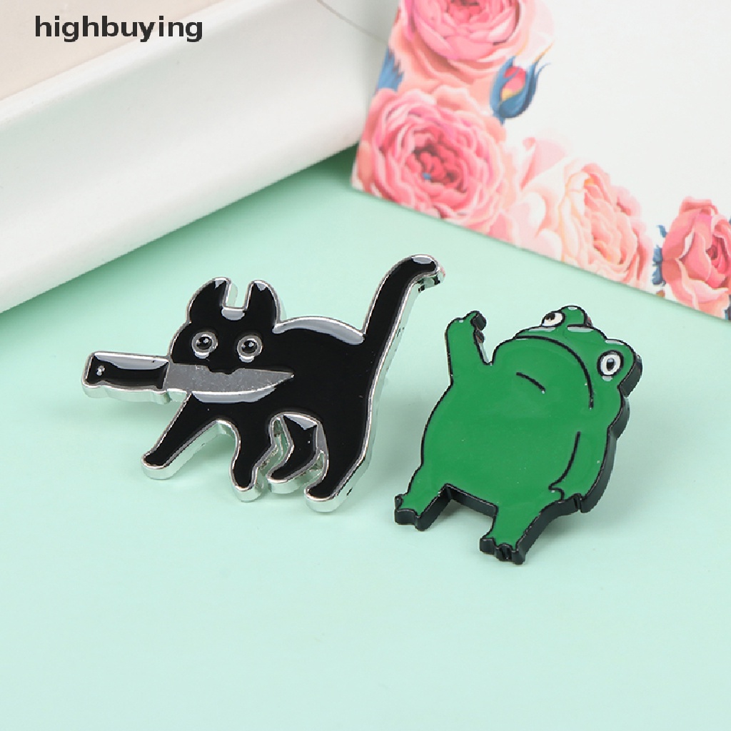 Hbid 1pc Bros pin Enamel Desain Katak Lucu Dengan Gagang Pisau