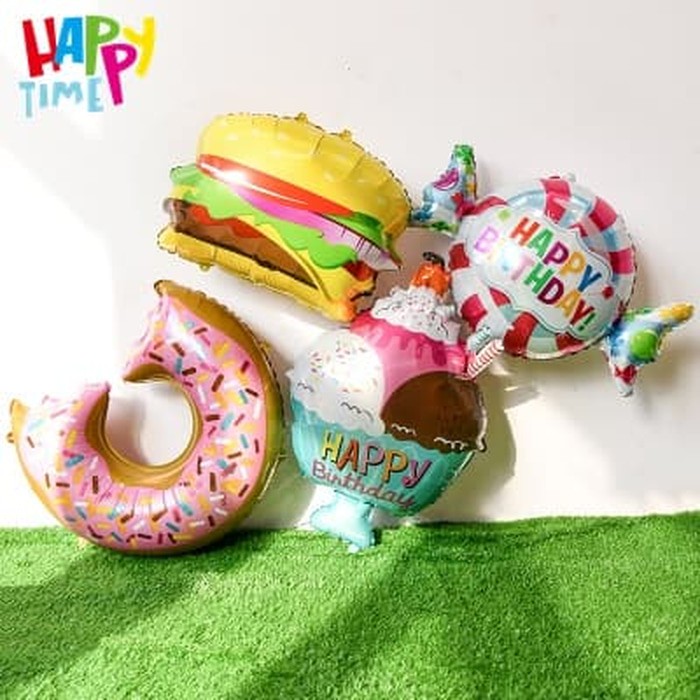 BALON FOIL BURGER (JUMBO) BALON FOIL WARNA WARNI BALON FOIL PESTA BALON FOIL LUCU