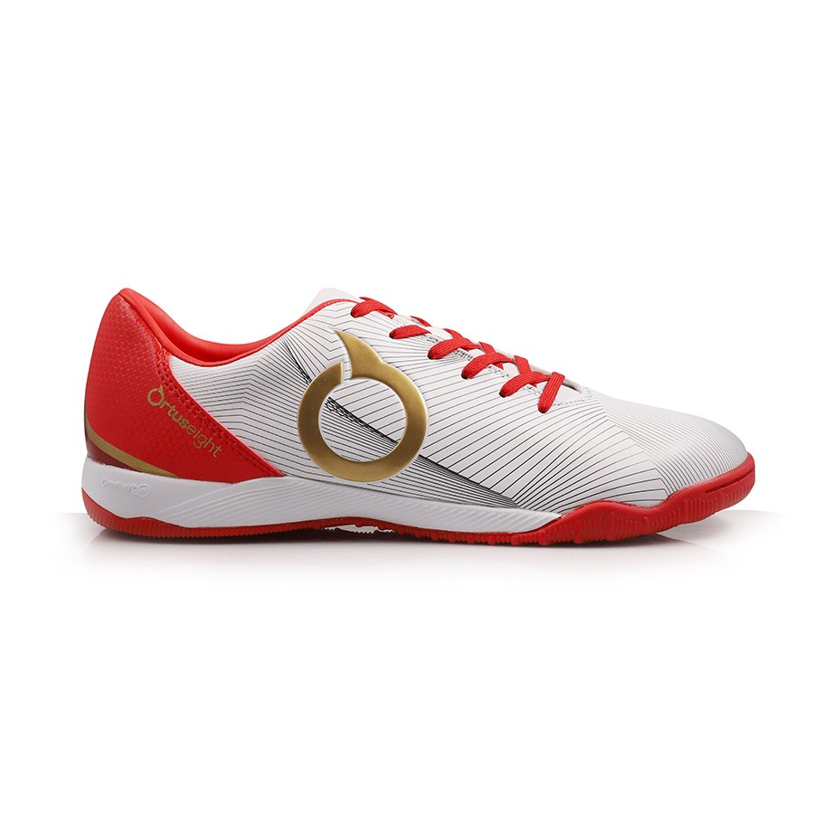 ortuseight sepatu futsal prodigy in white ortred gold