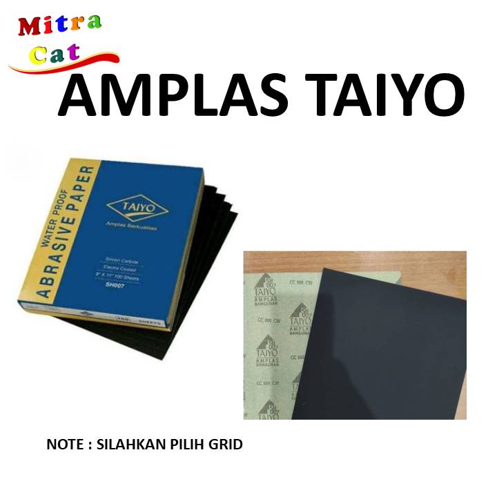 AMPLAS CAT SEMPROT SAPPORO KERTAS LEMBARAN TAIYO ANTI AIR GRIT 600 - 800 - 1000 - 1200 - 1500 - 2000