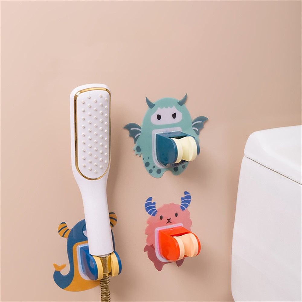 SOLIGHTER Home Shower Head Holder Cartoon Sprayer Bracket Shower Stand Universal Self-adhesive Wall Mounted Bathroom Accessories Plastic Adjustable Nozzle Base