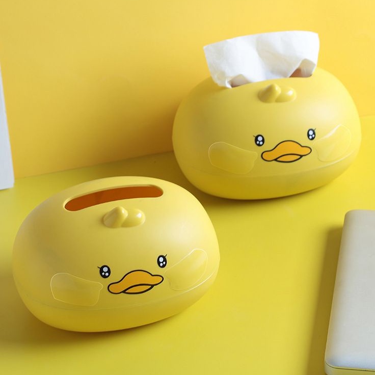 (BOW) Tempat Tissue Karakter Kartun Bebek Wadah Penyimpanan Tisu Unik 6LK20