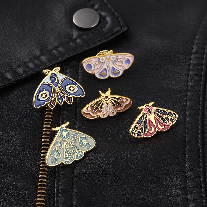 Colorful Moth Butterfly Enamel Pins Cute Butterfly Brooch Lapel Pin Badge Cartoon Insect Jewelry Gift