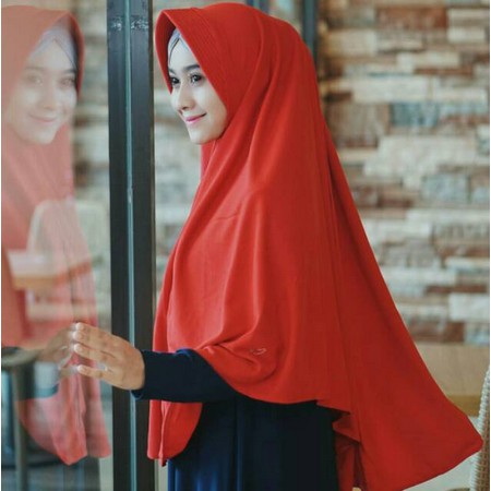 Jilbab Hijab Khimar syar'i 95x120 Premium Jumbo Instan Wolfis