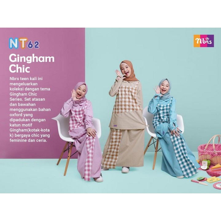 NT 62 Setelan Rok Remaja Nibras NBRS Teen Brown Turquoise Pink