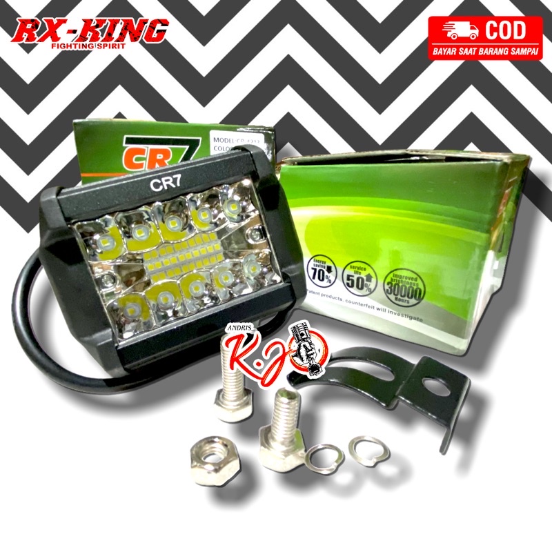 Lampu Tembak 10 Mata Plus Sorot Jarak Jauh LED PUTIH  Lampu Depan Rx King Universal Merk CR7