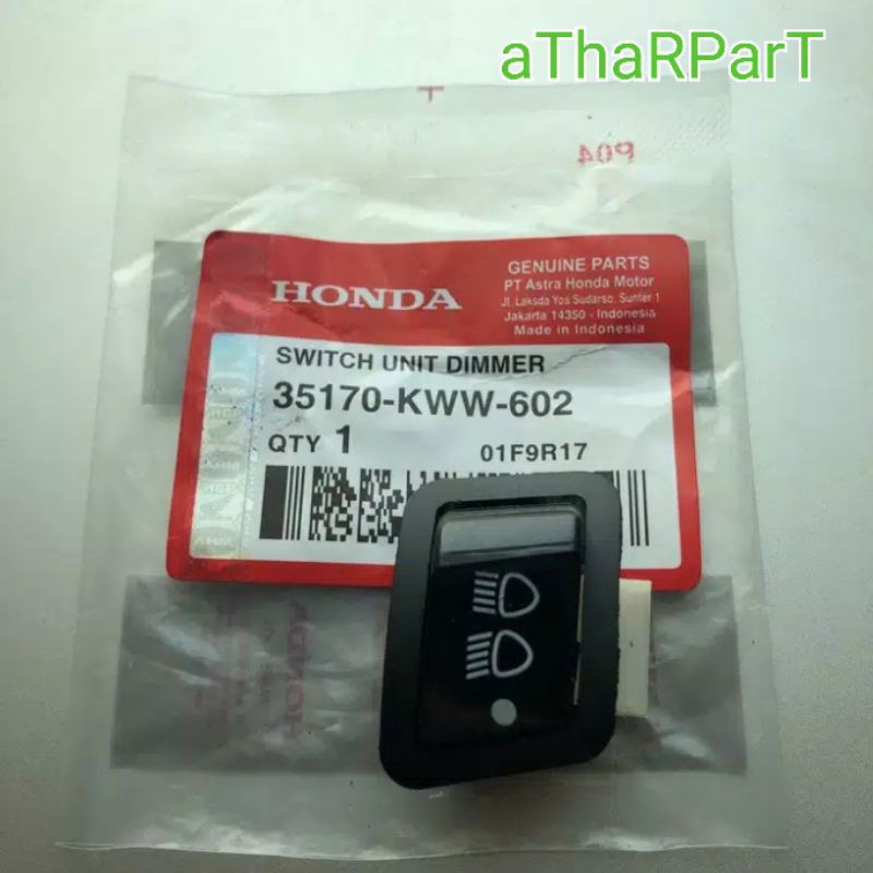 Tombol dim 3 saklar honda vario125,  beat, scoopy fi