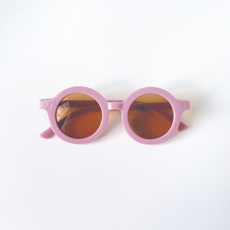Little Whimsea Retro Sunnies / Kacamata Hitam Anak Unisex bentuk O/Kacamata Anak-Glossy Lavender