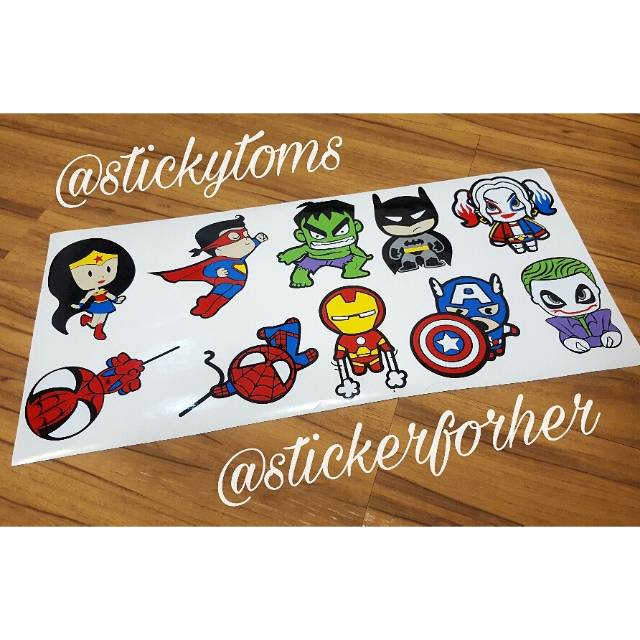 

Stiker chibi / baby superhero imut-imut lucu
