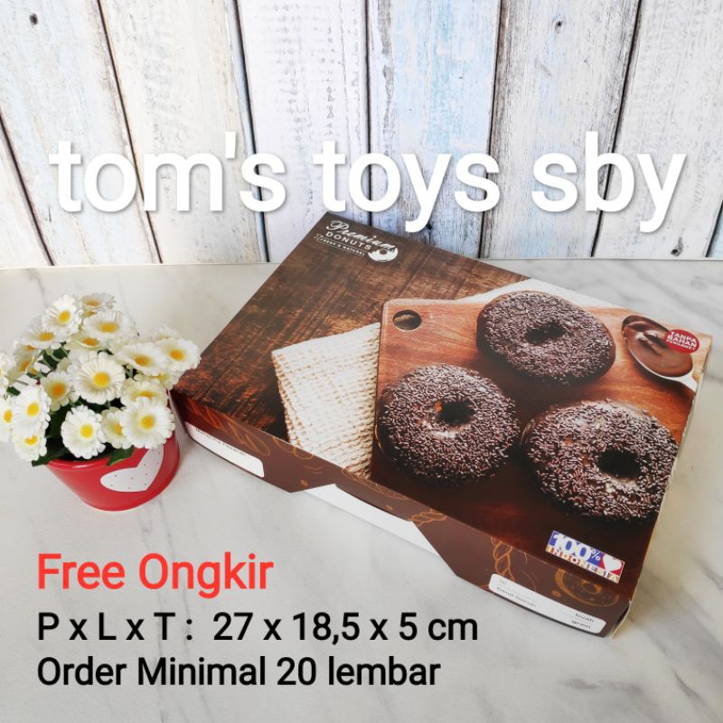 

Kotak Dus Donat 27 x 18,5 x 5 cm 100 % Duplex 325 gsm + Laminasi ( donat-P )